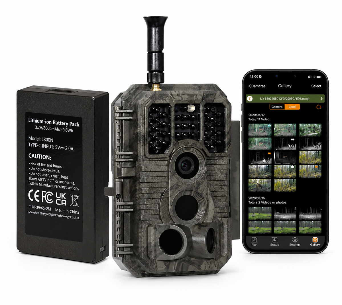 Câmara de Vigilância GardePro X60P 4G 2K com Bateria de Lítio Recarregável